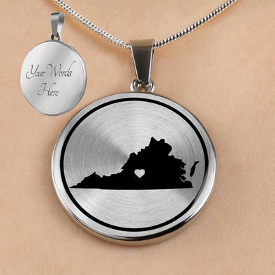 Personalized Virginia State Necklaces