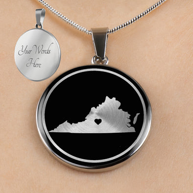 Personalized Virginia State Necklaces