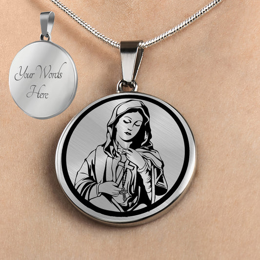Personalized Virgin Mary Necklace, Virgin Mary Gift, Catholic Gift