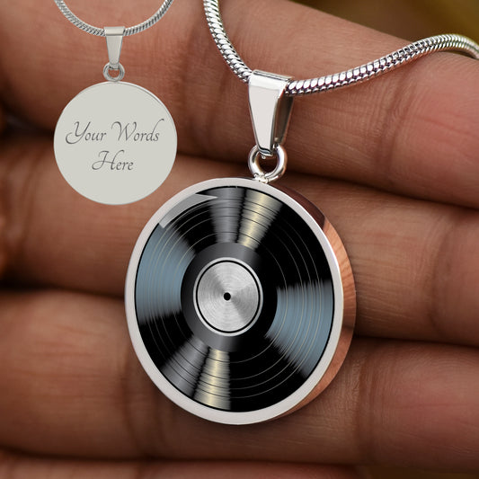 Personalized Vinyl Necklace, Vinyl Jewelry, Musician Necklace