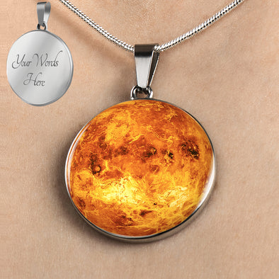 Personalized Venus Necklace, Planet Jewelry, Solar System Necklace
