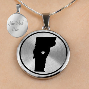 Personalized Vermont State Necklaces