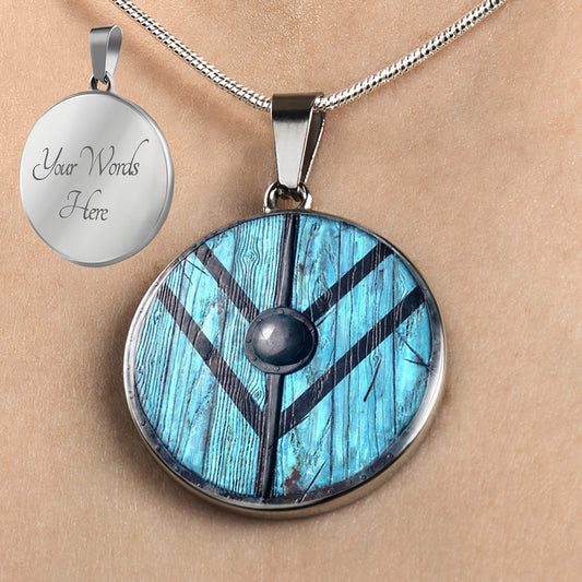 Personalized Viking Shield Necklace, Shieldmaiden Necklace