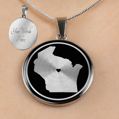 Personalized Wisconsin State Necklaces