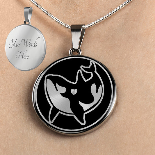 Personalized Killer Whale Necklace, Killer Whale Gift