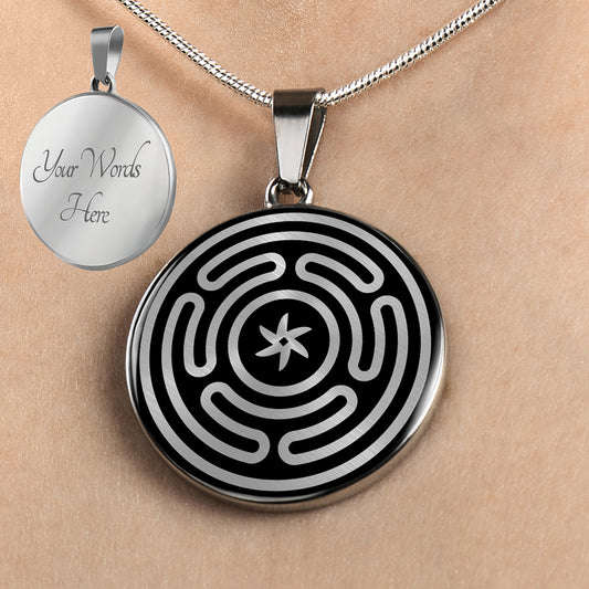 Personalized Wheel Of Hecate Necklace, Wheel Of Hecate Jewelry