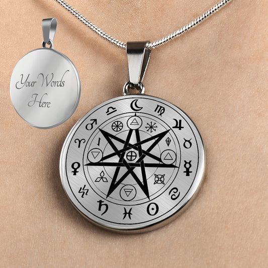 Personalized Wiccan Necklace, Wiccan Jewelry, Pentagram Necklace