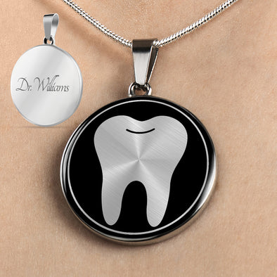 Personalized Tooth Necklace, Dentist Jewelry, Dental Hygienist Gift
