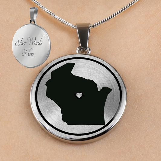 Personalized Wisconsin State Necklaces