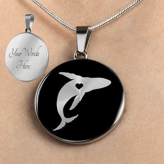 Personalized Whale Necklace, Whale Jewelry, Whale Gift