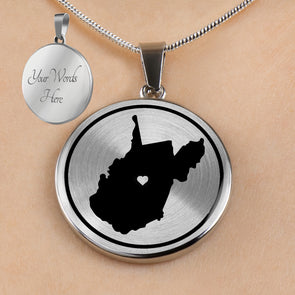 Personalized West Virginia State Necklaces
