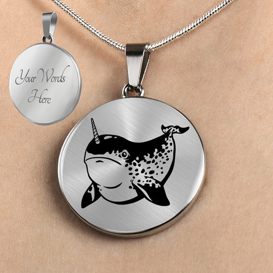 Personalized Narwhal Necklace, Narwhal Gift, Narwhal Jewelry