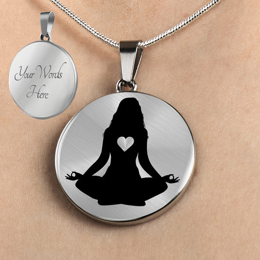 Personalized Yoga Necklace, Yoga Jewelry, Yoga Pendant, Yoga Charm