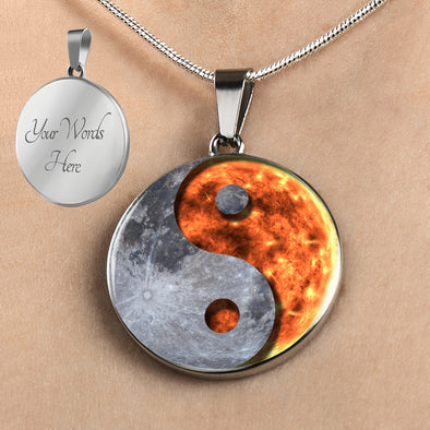 Personalized Yin Yang Sun & Moon Necklace, Yin Yang Jewelry