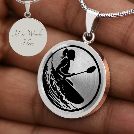 Personalized Women's Kayak Necklace