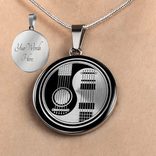 Personalized Guitar Yin Yang Necklace