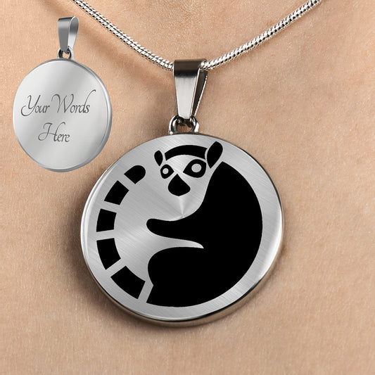 Personalized Lemur Necklace, Lemur Gift, Lemur Jewelry